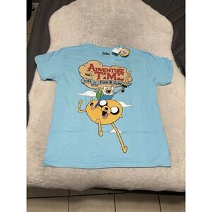 Cartoon‎ Network Adventure Time Finn & Jake Blue T Shirt Size Large NWT